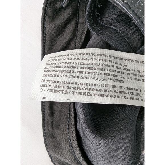 Abercrombie & Fitch 90s Straight Ultra High Rise Vegan Leather Pants Black 31/12 - Picture 7 of 11